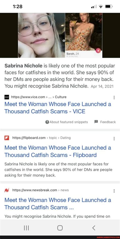 sabrina nichole sexy pics|Meet the Woman Whose Face Launched a Thousand Catfish。